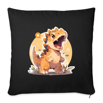 Dinsaur Dino Bébé Dinosaure Bébé - Housse de coussin décorative 45 x 45 cm - noir - Devant