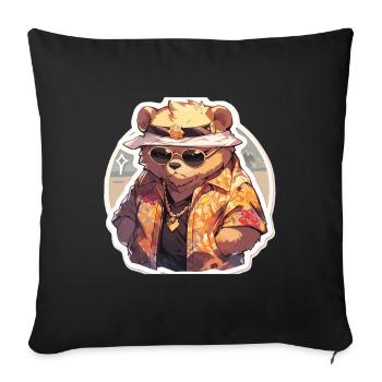 Bear Bears Fat Bear Bears Daddy - Sofa pillowcase 17,3'' x 17,3'' (45 x 45 cm) - black - Front