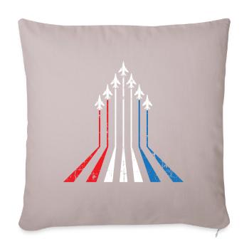 Amerikanische Flagge USA Flugzeug Düsenjäger 4. Juli - Sofakissenbezug 45 x 45 cm - helles Taupe - Vorne