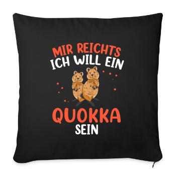 Will ein Quokka sein Australien Beuteltier - Sofakissenbezug 45 x 45 cm - Schwarz - Vorne