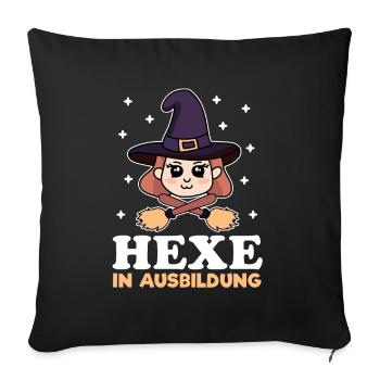 Hexe In Ausbildung - Sofakissenbezug 45 x 45 cm - Schwarz - Vorne