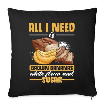 Drôle de vêtements de cuisson au pain aux bananes - Housse de coussin décorative 45 x 45 cm - noir - Devant