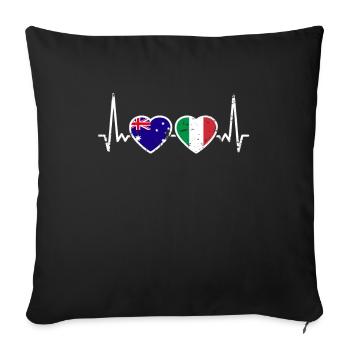 Australia Italy Heartbeat Flag Australian - Sofa pillowcase 17,3'' x 17,3'' (45 x 45 cm) - black - Front