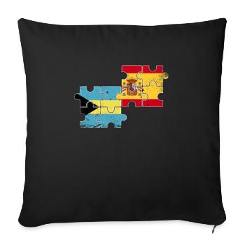 Bahamas Espagne Drapeau Vintage Bahamaer espagnol - Housse de coussin décorative 45 x 45 cm - noir - Devant