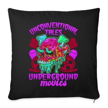 Film underground, Cinéma indépendant, Horreur - Housse de coussin décorative 45 x 45 cm - noir - Devant