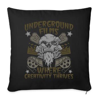 Film underground, Cinéma indépendant, Horreur - Housse de coussin décorative 45 x 45 cm - noir - Devant