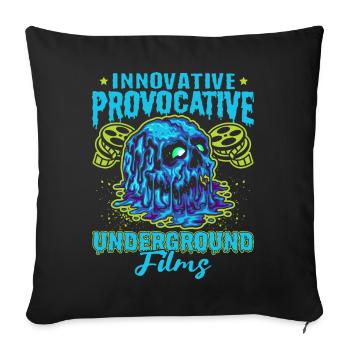 Film underground, Cinéma indépendant, Horreur - Housse de coussin décorative 45 x 45 cm - noir - Devant