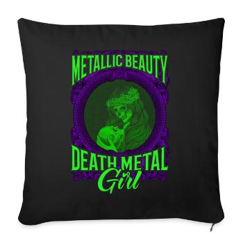 Goth Rock Satan Girl Woman Festivals Death Metal - Sofakissenbezug 45 x 45 cm - Schwarz - Vorne
