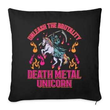 Goth Rock Satan Girl Woman Festivals Death Metal - Sofakissenbezug 45 x 45 cm - Schwarz - Vorne