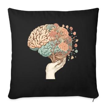 Spring Flowers Floral Brain Neurologist Neuro Scie - Sofa pillowcase 17,3'' x 17,3'' (45 x 45 cm) - black - Front
