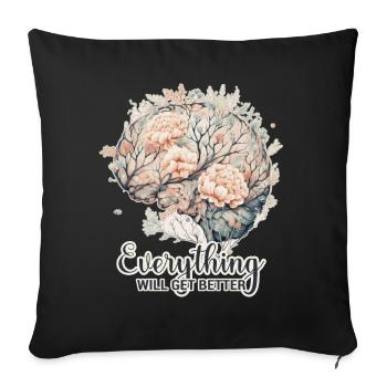 Tout sera mieux sensibilisé à la santé mentale - Housse de coussin décorative 45 x 45 cm - noir - Devant