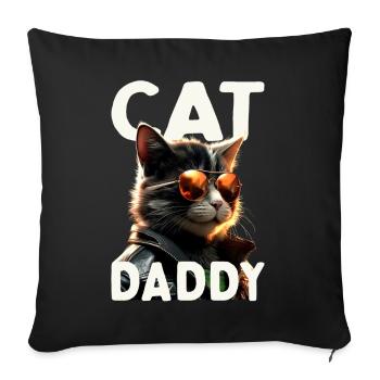 Cat Daddy Cats Father Cat Dad Dad Father's Day Cat - Sofa pillowcase 17,3'' x 17,3'' (45 x 45 cm) - black - Front