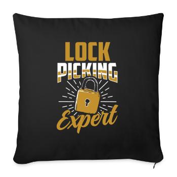Lockpicking Expert Cracking Lock Lock Picking - Housse de coussin décorative 45 x 45 cm - noir - Devant
