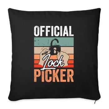Serrure officielle Cracker Lock Pick Lock - Housse de coussin décorative 45 x 45 cm - noir - Devant