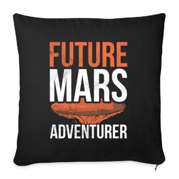 Future Mars Adventurer Astronaut Planet - Housse de coussin décorative 45 x 45 cm - noir - Devant