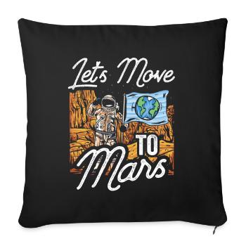 Departure to Mars Space Planet Astronaut - Sofa pillowcase 17,3'' x 17,3'' (45 x 45 cm) - black - Front