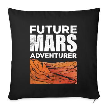 Future Mars Adventurer Planet Astronaut - Sofa pillowcase 17,3'' x 17,3'' (45 x 45 cm) - black - Front
