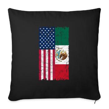 Mexico - Sofa pillowcase 17,3'' x 17,3'' (45 x 45 cm) - black - Front