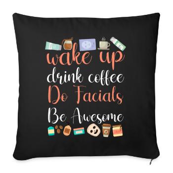 Cute Esthetician Skincare - Sofa pillowcase 17,3'' x 17,3'' (45 x 45 cm) - black - Front