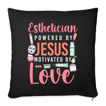 Cute Esthetician Skincare - Sofa pillowcase 17,3'' x 17,3'' (45 x 45 cm) - black - Front