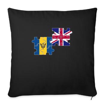 Barbade Drapeau du Royaume-Uni Barbade britannique - Housse de coussin décorative 45 x 45 cm - noir - Devant