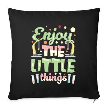 Enjoy the little things Microscopes Microscope - Sofa pillowcase 17,3'' x 17,3'' (45 x 45 cm) - black - Front