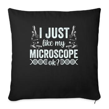 J’aime vraiment mon microscope Microscope - Housse de coussin décorative 45 x 45 cm - noir - Devant