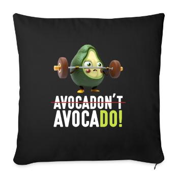 Avocado Weightlifting Gym Vegan - Sofakissenbezug 45 x 45 cm - Schwarz - Vorne