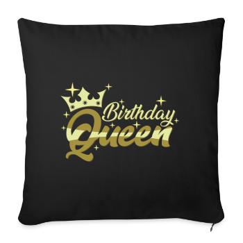 Birthday Queen - Sofa pillowcase 17,3'' x 17,3'' (45 x 45 cm) - black - Front