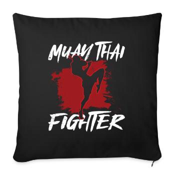 Muay Thai combattants arts martiaux arts martiaux arts martiaux - Housse de coussin décorative 45 x 45 cm - noir - Devant