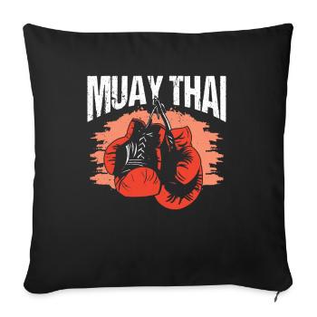 Muay Thai Arts Martiaux Combattant Combat Arts Martiaux - Housse de coussin décorative 45 x 45 cm - noir - Devant