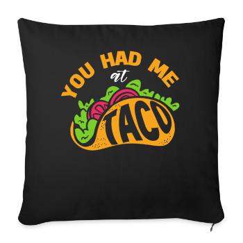 Taco Somberero Mexican Mexico Latino - Sofa pillowcase 17,3'' x 17,3'' (45 x 45 cm) - black - Front