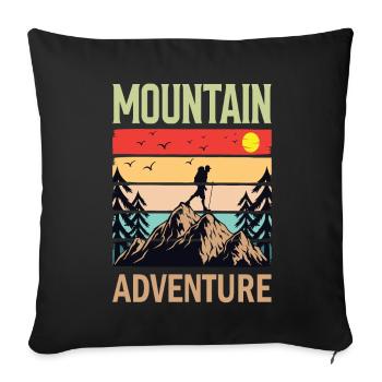 Wandern Wanderer Bergsteigen Bergsteiger Berge - Sofakissenbezug 45 x 45 cm - Schwarz - Vorne
