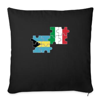 Bahamas Italie Drapeau Bahamaer italien - Housse de coussin décorative 45 x 45 cm - noir - Devant
