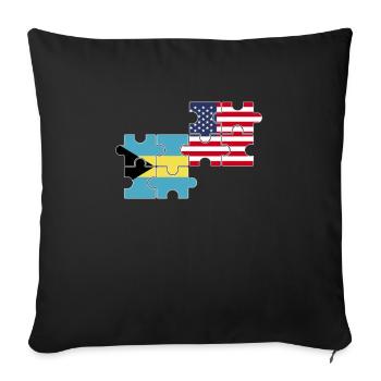 Bahamas USA Flag Bahamiens américains - Housse de coussin décorative 45 x 45 cm - noir - Devant