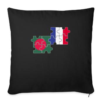 Bangladesh France Flag Bangladeshis - Sofa pillowcase 17,3'' x 17,3'' (45 x 45 cm) - black - Front