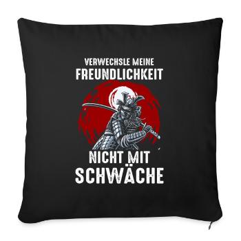 Japanischer Samurai Bushido-Krieger - Sofakissenbezug 45 x 45 cm - Schwarz - Vorne
