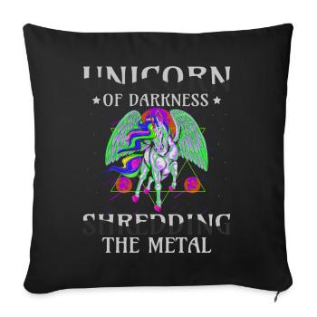 Goth Rock Satan Unicorn Festivals Death Metal - Housse de coussin décorative 45 x 45 cm - noir - Devant