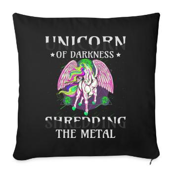 Goth Rock Satan Einhorn Festivals Death Metal - Sofakissenbezug 45 x 45 cm - Schwarz - Vorne