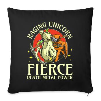 Goth Rock Satan Unicorn Festivals Death Metal - Sofa pillowcase 17,3'' x 17,3'' (45 x 45 cm) - black - Front
