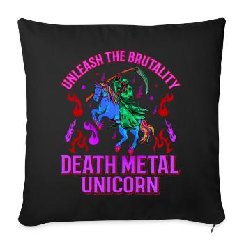 Goth Rock Satan Einhorn Festivals Death Metal - Sofakissenbezug 45 x 45 cm - Schwarz - Vorne