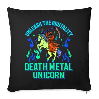 Goth Rock Satan Einhorn Festivals Death Metal - Sofakissenbezug 45 x 45 cm - Schwarz - Vorne