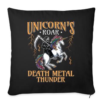 Goth Rock Satan Einhorn Festivals Death Metal - Sofakissenbezug 45 x 45 cm - Schwarz - Vorne