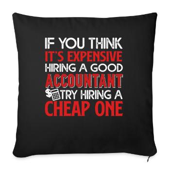 Accountant Good Accountant - Sofa pillowcase 17,3'' x 17,3'' (45 x 45 cm) - black - Front
