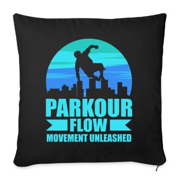 Parkour, Freerunning, Street Workout, Acrobatic - Sofa pillowcase 17,3'' x 17,3'' (45 x 45 cm) - black - Front