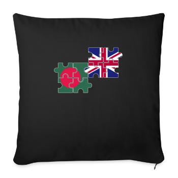 Bangladesh UK flag British Bangladesh - Sofa pillowcase 17,3'' x 17,3'' (45 x 45 cm) - black - Front