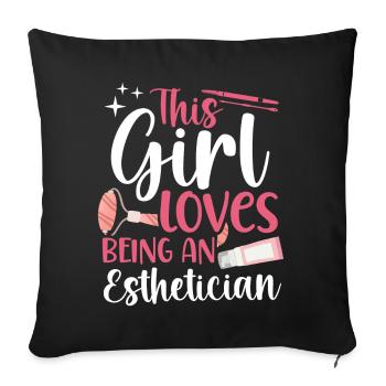 Cute Licensed Esthetician Skincare - Sofakissenbezug 45 x 45 cm - Schwarz - Vorne