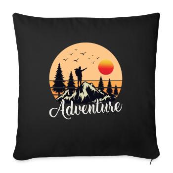 Alpinisme Alpinistes Randonneurs Randonneurs - Housse de coussin décorative 45 x 45 cm - noir - Devant