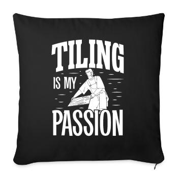 Carrelage My Passion Carrelage de sol - Housse de coussin décorative 45 x 45 cm - noir - Devant