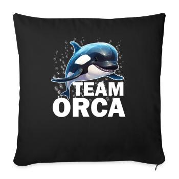 Funny Team Orca - Champion of the Sea - Save the - Sofakissenbezug 45 x 45 cm - Schwarz - Vorne